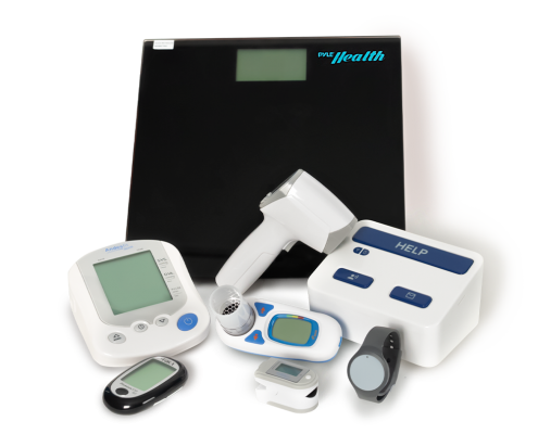 Pro Health Package - Pro health console, Remote Assistance Button, Glucose Meter, Non-contact thermometer, Wearable wrist pendant, digital scale, pulse oximeter