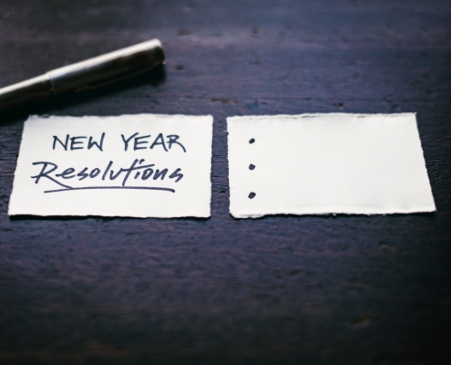 Pen and Paper with "New Years Resolution" Written